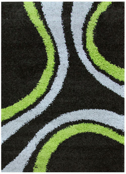 Stylish Curves Rug Black Green