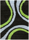 Stylish Curves Rug Black Green