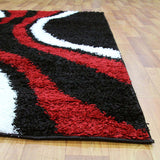 Stylish Curves Rug Black Red