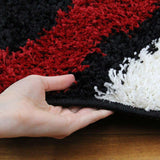 Stylish Curves Rug Black Red