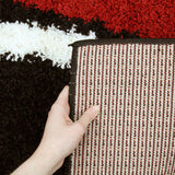 Stylish Curves Rug Black Red