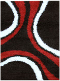 Stylish Curves Rug Black Red