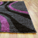 Stylish Curves Rug Black Charcoal