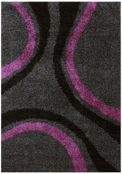 Stylish Curves Rug Black Charcoal