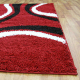 Stylish Curves Rug Red Black