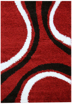 Stylish Curves Rug Red Black