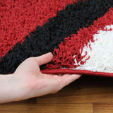 Stylish Curves Rug Red Black