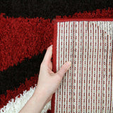 Stylish Curves Rug Red Black