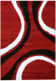 Stylish Curves Rug Red Black