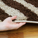 Modern Shag Rug Brush Strokes Beige, Brown