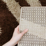 Modern Shag Rug Brush Strokes Beige, Brown