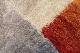 Haley Textured Rust Grey Multi Coloured Rug