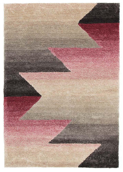 Penny Pink Grey Textured Multi Coloured Rug