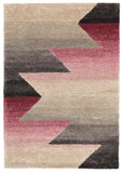 Penny Pink Grey Textured Multi Coloured Rug