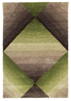 Maria Green Multi Coloured Textured Rug