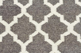 Bazaar Grey Trellis Wool Flat Weave Rug