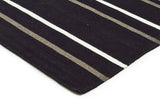 Oslo Stripe Flat Weave Wool Rug Black