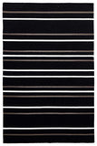 Oslo Stripe Flat Weave Wool Rug Black