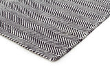 Herring Bone Chevron Rug Black