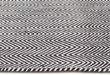 Herring Bone Chevron Rug Black