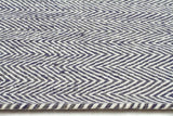 Herring Bone Chevron Rug Navy Blue