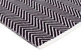 Villa Modern Herringbone Rug Black