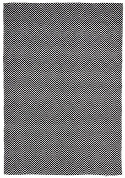 Villa Modern Herringbone Rug Black