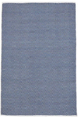 Villa Modern Herringbone Rug Navy