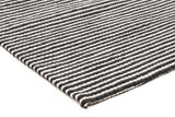 Oskar Felted Wool Striped Rug Black White