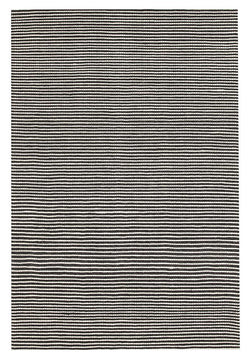 Oskar Felted Wool Striped Rug Black White