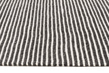 Oskar Felted Wool Striped Rug Black White