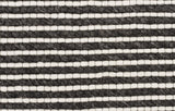 Oskar Felted Wool Striped Rug Black White