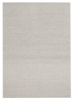 Oskar Felted Wool Striped Rug Grey White