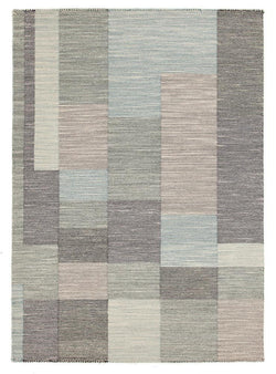 Stina Mid Century Modern Rug Multi Blue