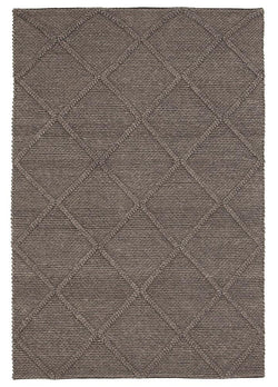 Oberg Wool Diamond Rug Grey Brown