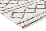 Milly Textured Woollen Rug White Grey