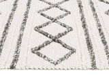 Milly Textured Woollen Rug White Grey