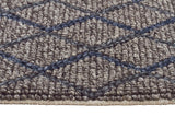 Luxury Madras Felted Wool Rug Blue Grey