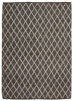 Luxury Madras Felted Wool Rug Blue Charcoal