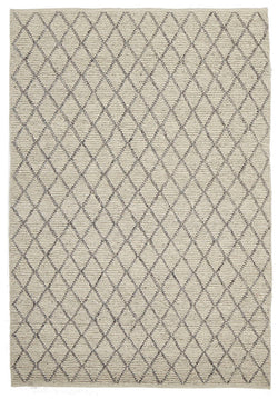 Luxury Madras Felted Wool Rug Blue Ivory