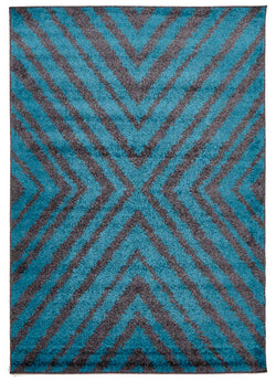 Domino Shag Rug Charcoal and Blue