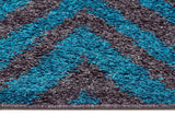 Domino Shag Rug Charcoal and Blue