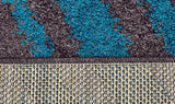 Domino Shag Rug Charcoal and Blue