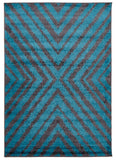 Domino Shag Rug Charcoal and Blue