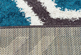 Hive Shag Rug Charcoal and Blue