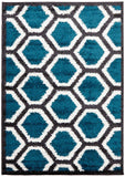 Hive Shag Rug Charcoal and Blue