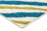 Burst Shag Rug Blue and Green