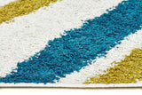 Burst Shag Rug Blue and Green