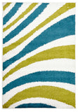 Burst Shag Rug Blue and Green