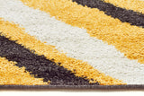 Burst Shag Rug Yellow and Charcoal